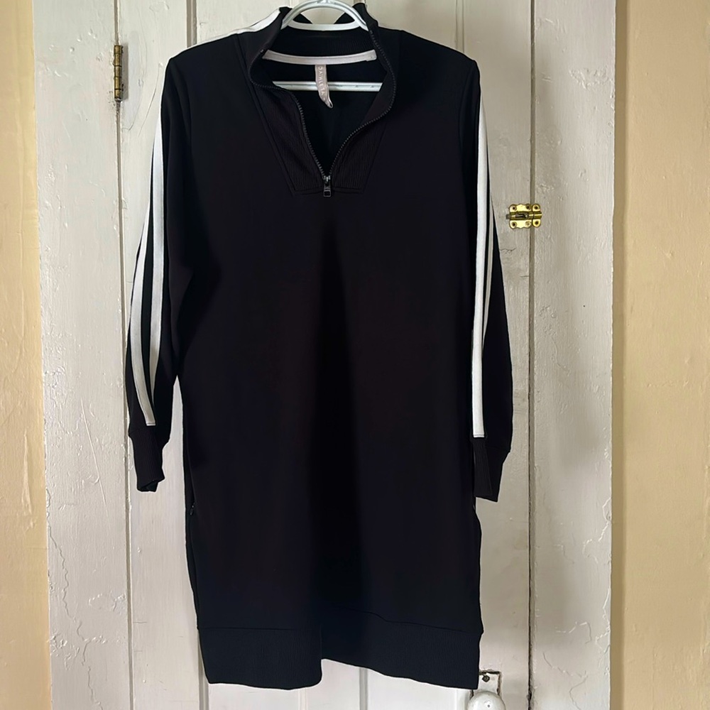Black Athleta Modal Blend Athleisure Dress with Pockets